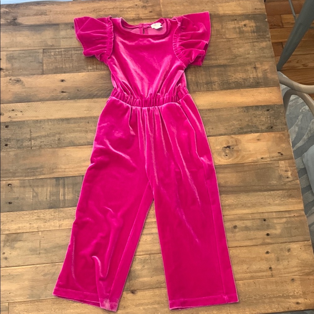Pink Velvet Kids Jumpsuit